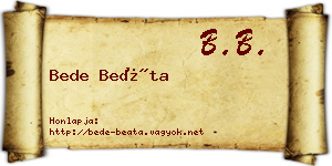 Bede Beáta névjegykártya